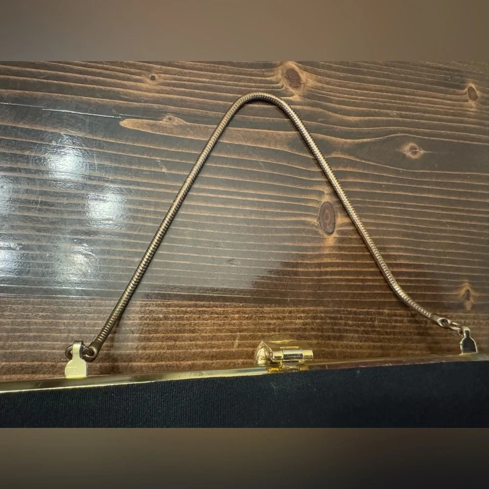 Vintage‎ Elegant Black Clutch with Gold Accents